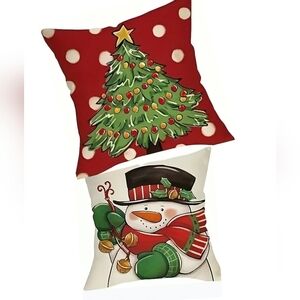 Christmas Accent Pillow Covers 18x18 Set 0f 2 For Christmas Decoration.